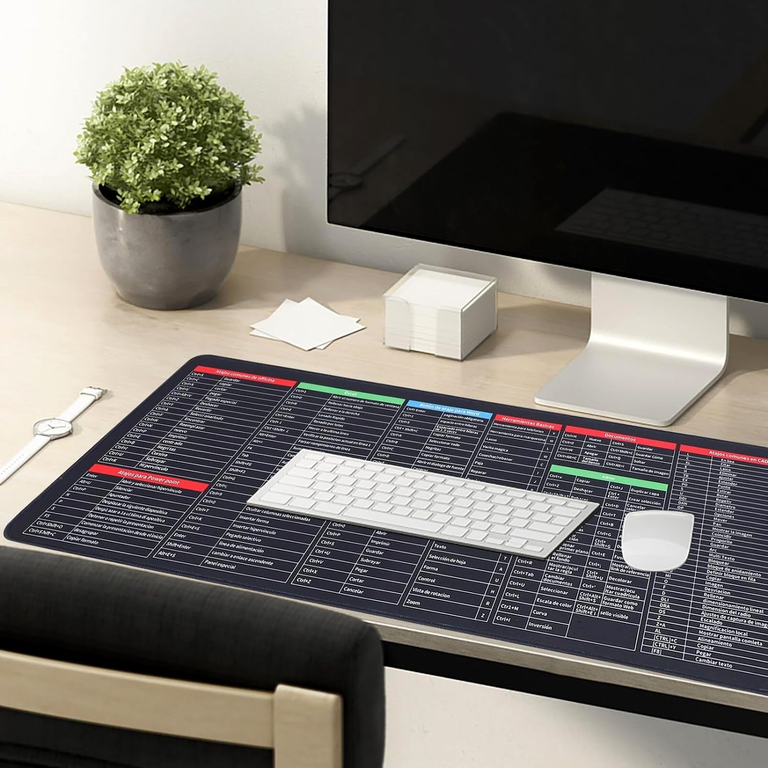 Mat of Shortcut Keyboard Mouse Pad Mat Mouse Pads for Desk Quick Key Super Large Anti-slip Keyboard Pad Desk Accessories Desktop Mouse Pad Office Oversized Big Mouse Pad Rubber (80—30 Cm)