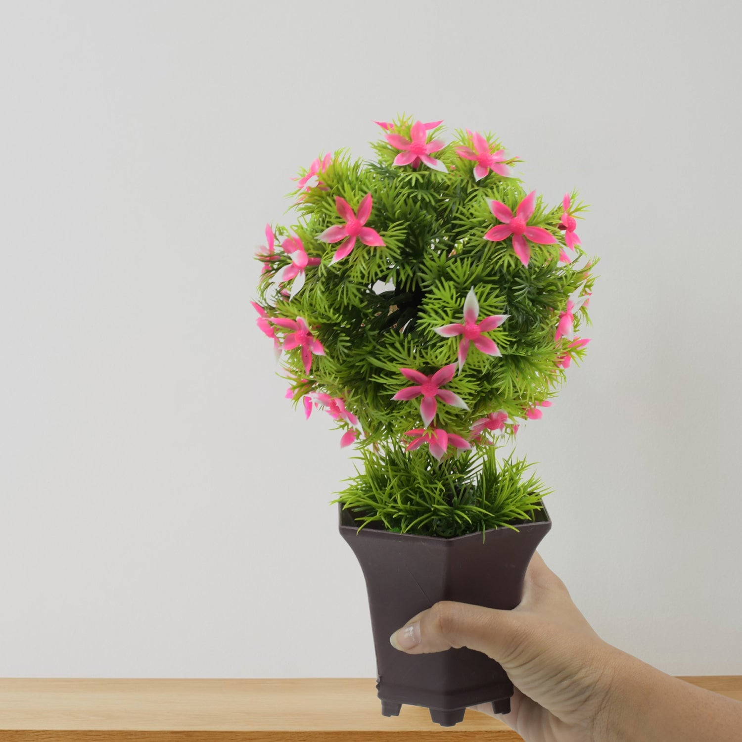 Wild Artificial Flower Plant with Cute Pot – Home Office Tabletop Decor, Indoor Balcony Decoration (1 Pc)