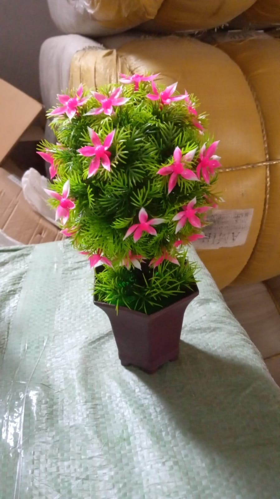 Wild Artificial Flower Plant with Cute Pot – Home Office Tabletop Decor, Indoor Balcony Decoration (1 Pc)