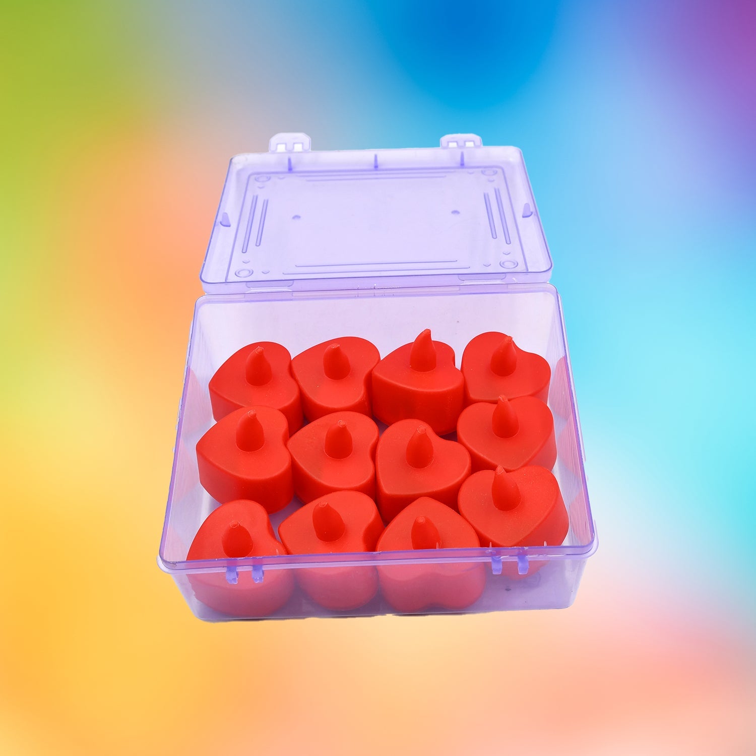 Battery-operated LED candles with heart shape design